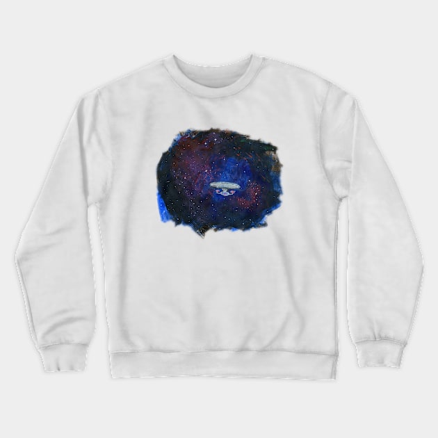 Enterprise D painting Crewneck Sweatshirt by FictionalRed